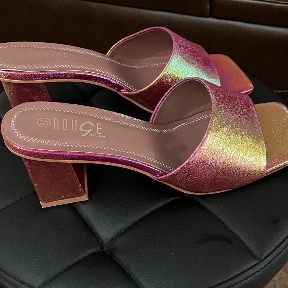 Rouge Helium Iridescent Mules - Picture 3 of 6
